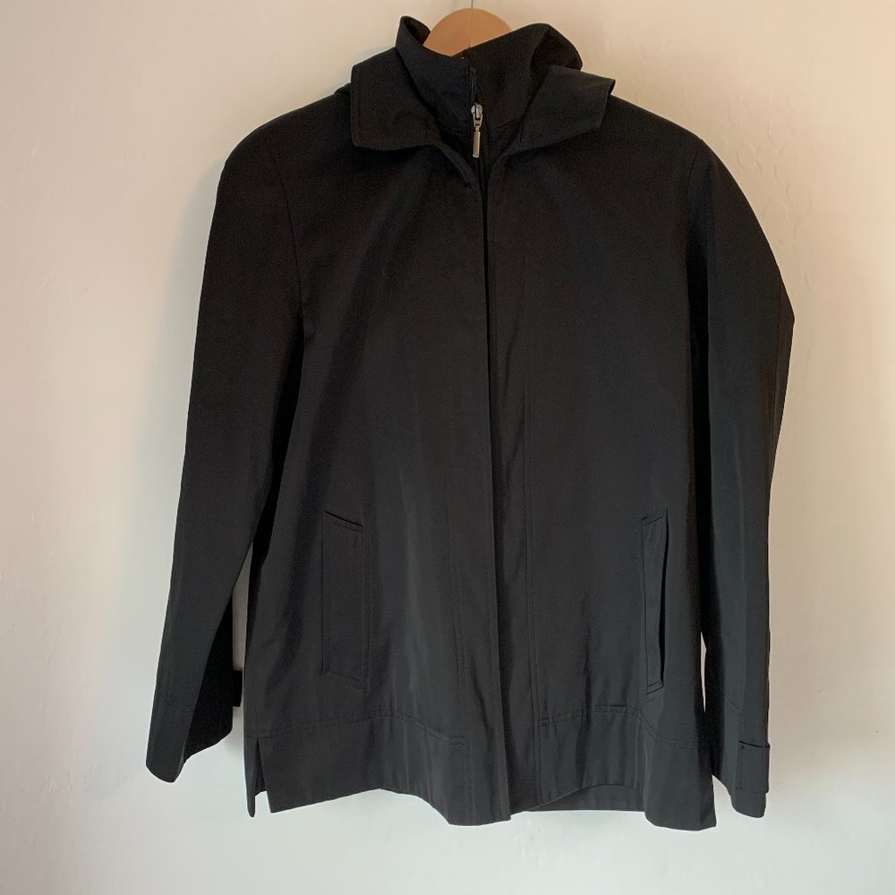 Black Zip up Raincoat Size M
